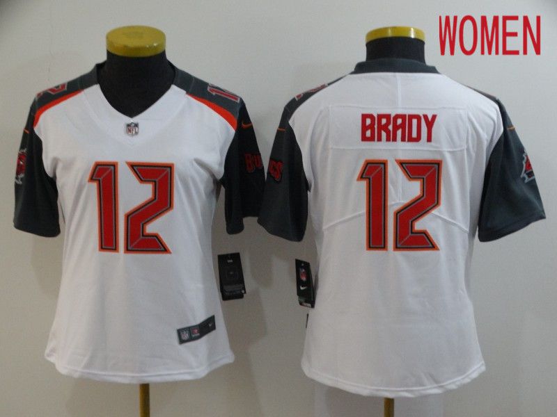 Women Tampa Bay Buccaneers #12 Tom Brady White Nike Limited Vapor Untouchable NFL Jerseys->women nfl jersey->Women Jersey
